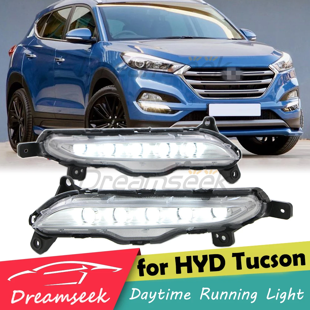 LED DRL Fog Light for Hyundai Tucson TL 2016 2017 2018 Daytime Running Light Daylights Driving Fog Lamp CT Type