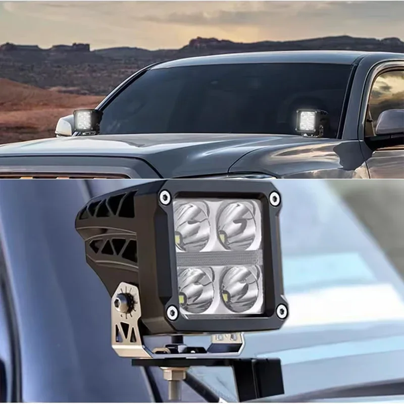 for Toyota 4Runner 2003-2009 Hood Hinge Ditch Light Mount Brackets Fog Driving Lamp Pods Holder LED Low Profile Ditch Light