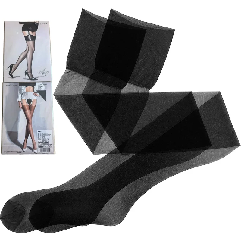 Retail Package French Style Garter Belt Stockings 10D Thin Extra Long Sheer Stockings Pole Dance Women Transparent Underwear