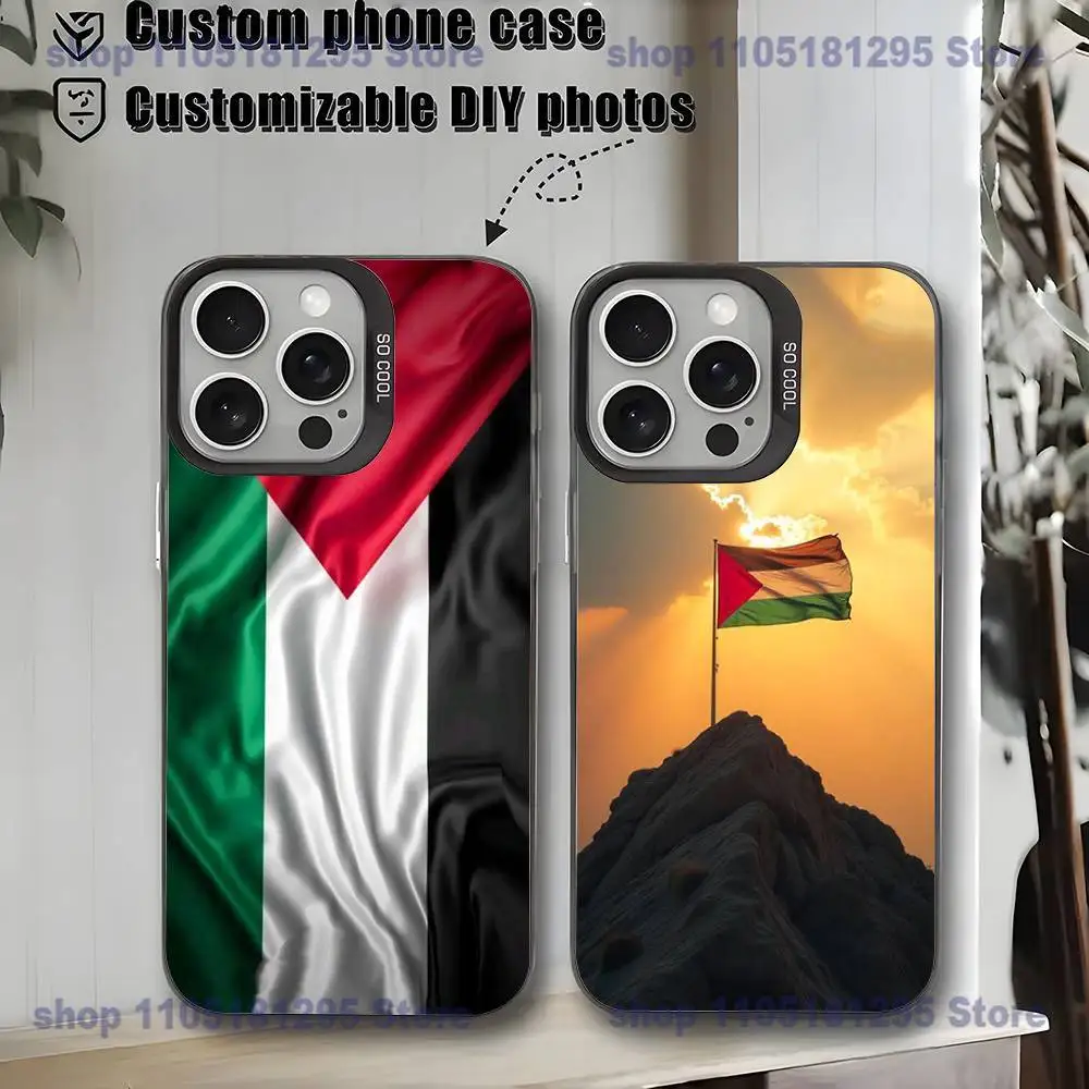 

P-Palestine-es-F-Flag MAP Phone Case For iPhone17,16,15,14,13,12,11,Mini,Pro,MAX,plus,Black Matte Shockproof Cover