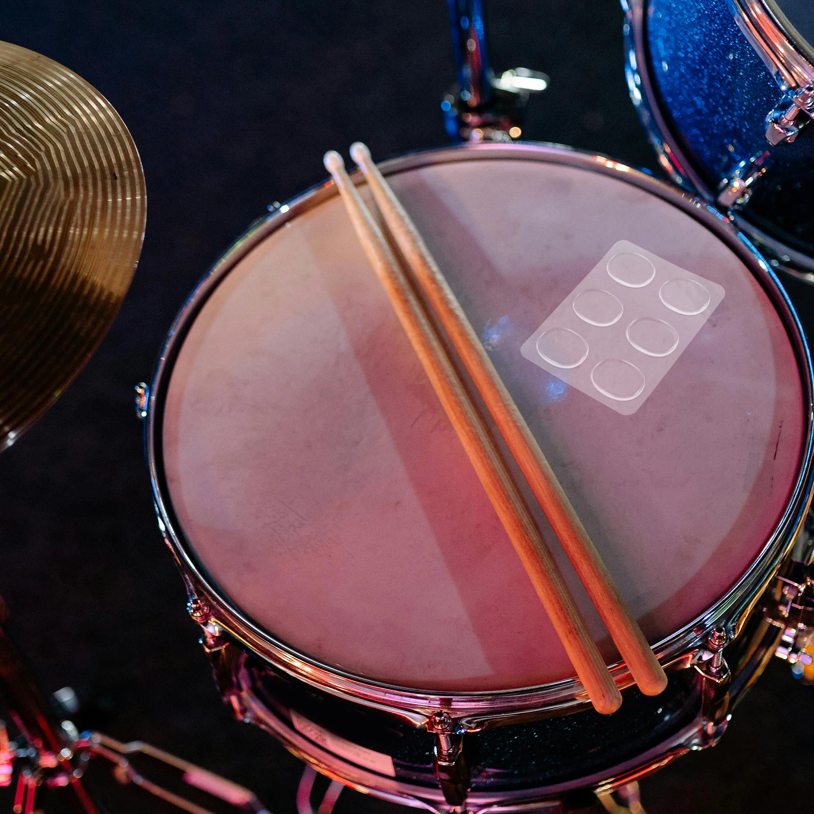 

4 Sheets Transparent Silicone Drum Dampening Pads Precision Sound Insulation for Practice Sessions Stage Shows Snare and Cymbal