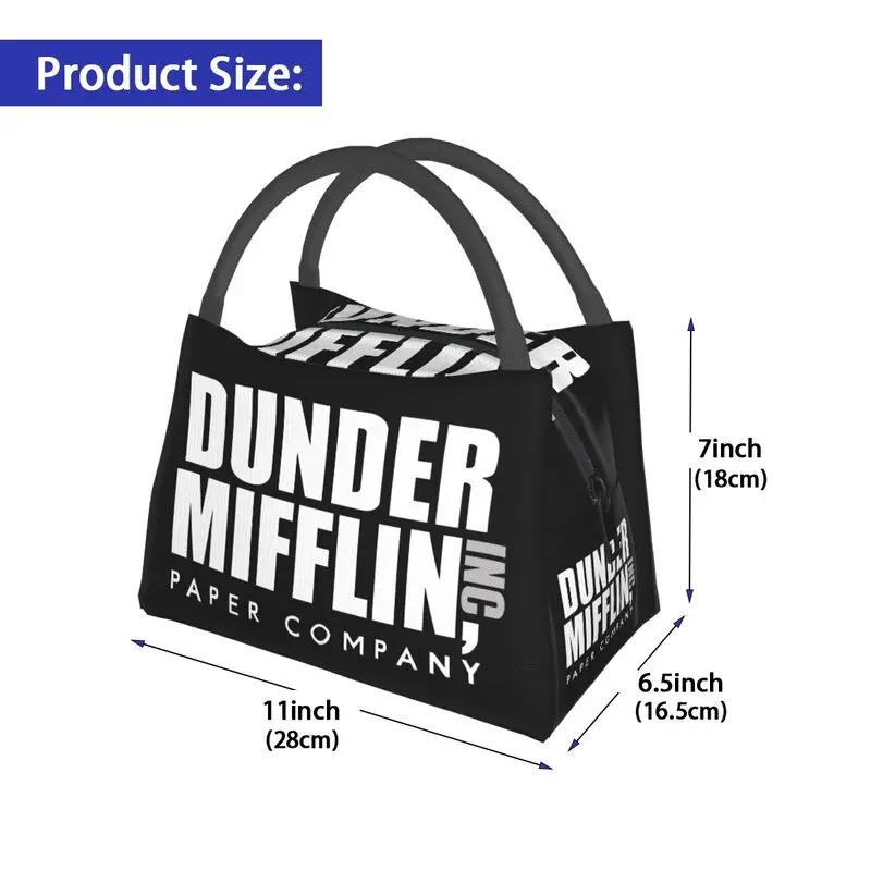 The Office TV Show Dunder Mifflin Paper Company bolsa de almuerzo para mujer, fiambrera térmica más fresca para el trabajo escolar, bolsas de Picnic