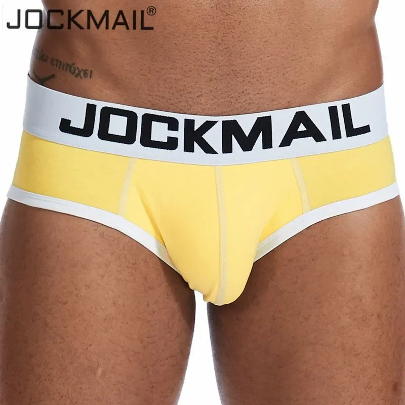 Jockmail men sexy briefs men cotton bikinis slips men underwear tanga hombre encaje bulge pouch thong men clothing Summer shorts