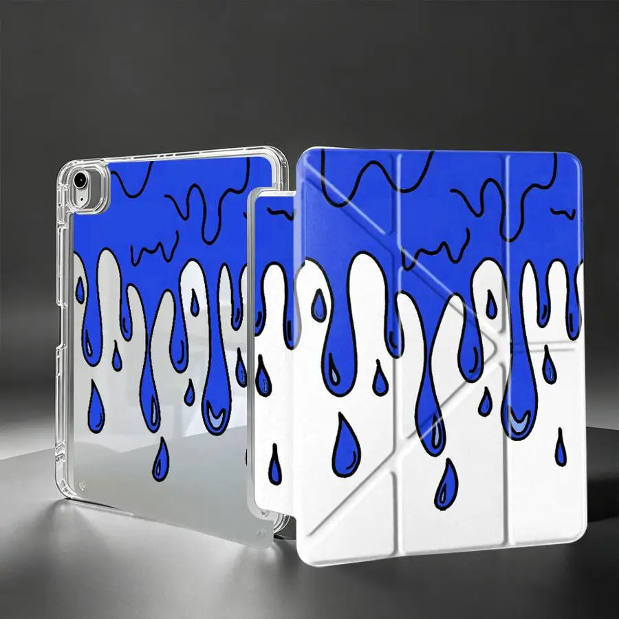 With Pen Slot Cover Tablet Case For Samsung Galaxy Tab S9 Plus S10 Lite S7 FE S8 A11 A9 Plus A8 Creative Cool Blue Water Droplet