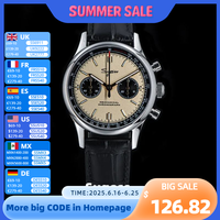 40mm Men Army Watch 1963 Pilot Mechanical Sugess Panda Wristwatch Sapphire Air Force Watches Chronograph Official ST1901Movement