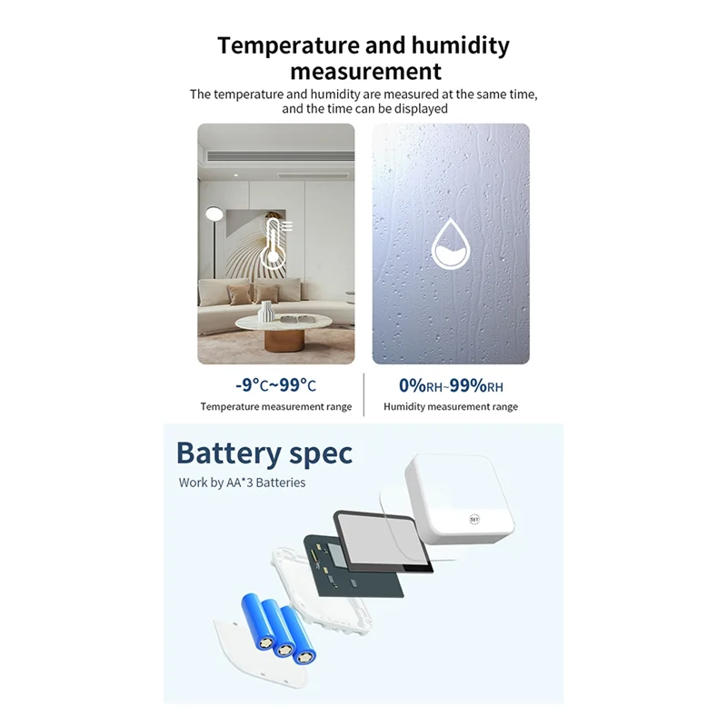 

L70A Tuya Smart WIFI датчик температуры и влажности комнатный гигрометр термометр с ЖК-дисплеем поддержка Alexa Assistant Dura