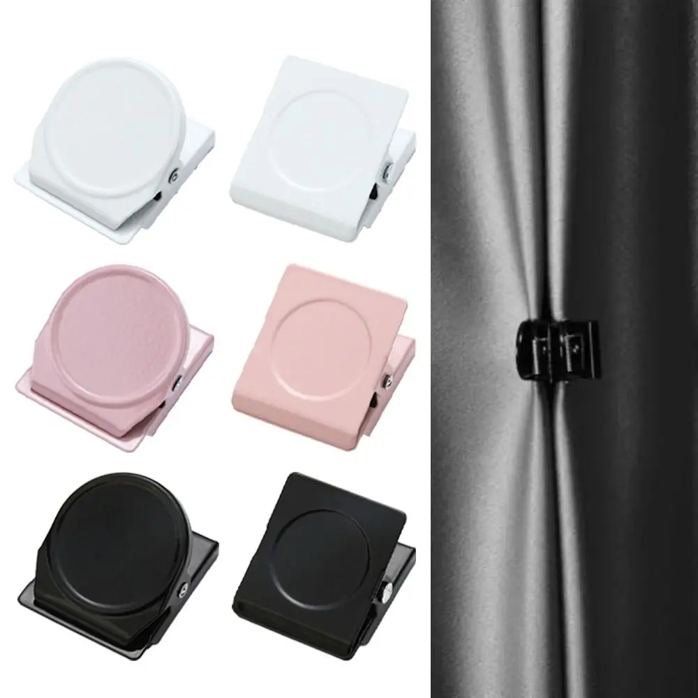 10pcs Magnetic Curtain Closure Clips Metal Prevent Light Leakage Curtain Magnets Clip Round Square Tablecloth Fix Holder