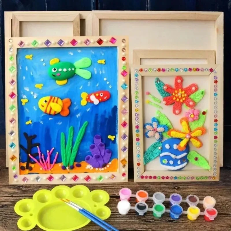 high quality hexagonal painting tray 3d wooden puzzle solid storage tray for toys and crafts