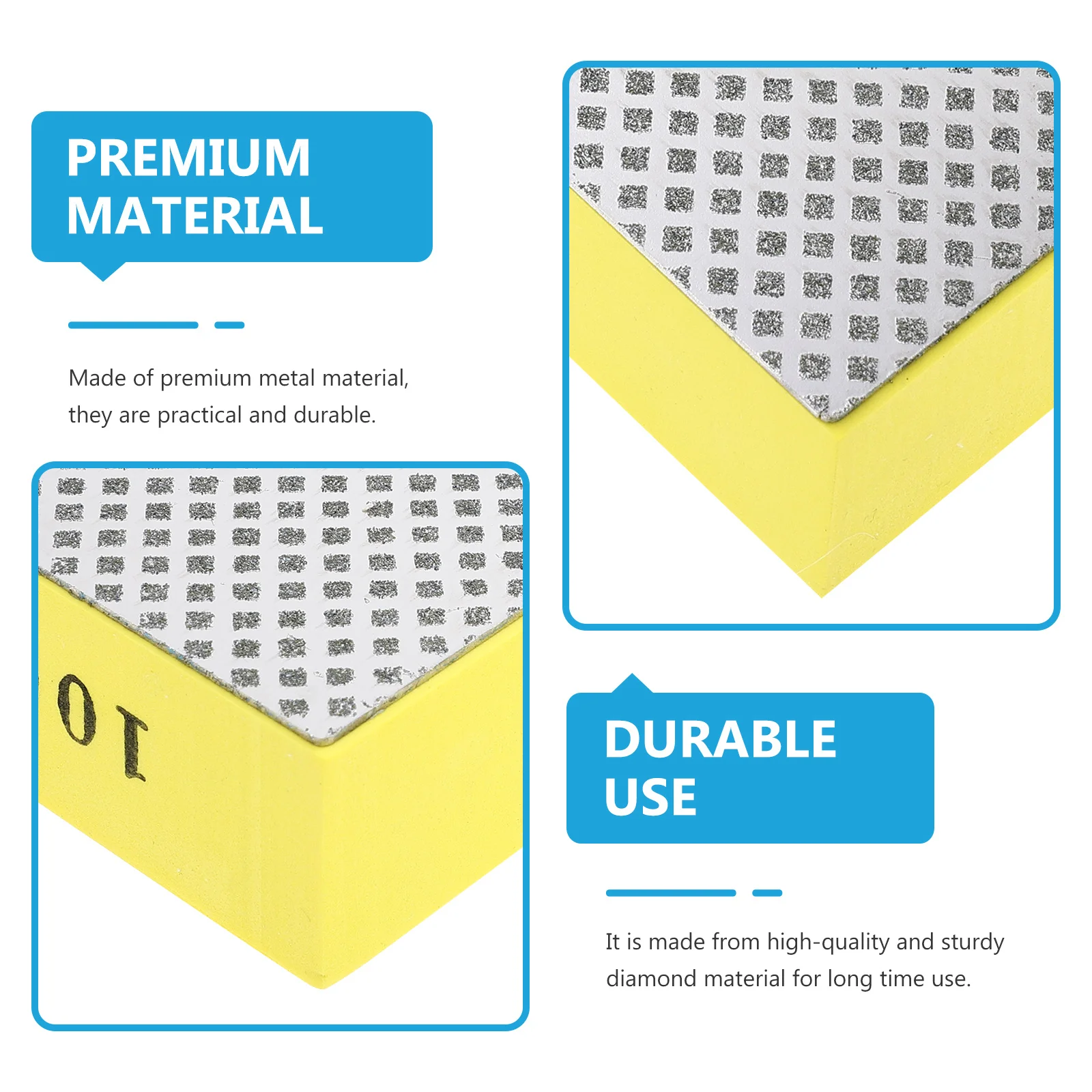 

2Pcs Diamond Hand Polishing Pads for Tile Glass Portable Sanding Blocks Effective Tile Polishing Tool Rhombus Pattern