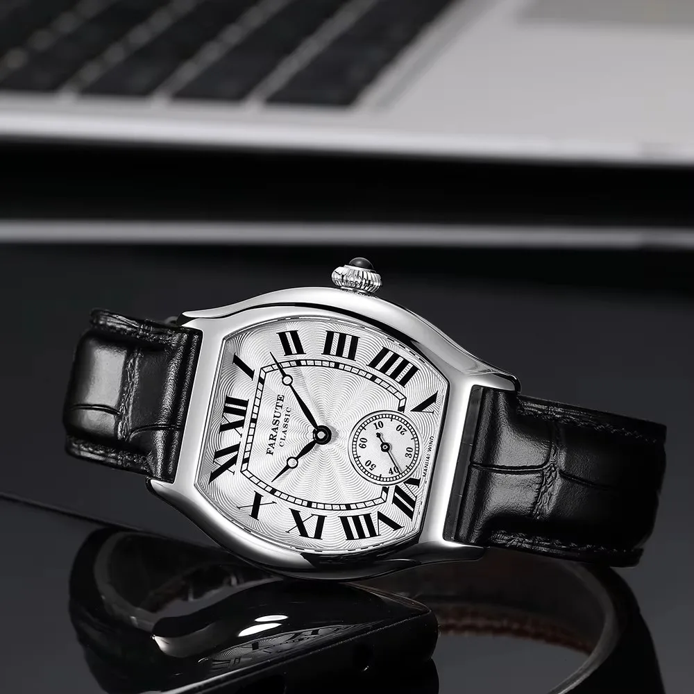 Reloj de Pulsera FARASUTE de 36 mm, Retro, Hangzhou, Personalizado, Movimiento Mecánico Manual, Zafiro, Resistente al Agua 5 Bar, para Hombre - Image 6