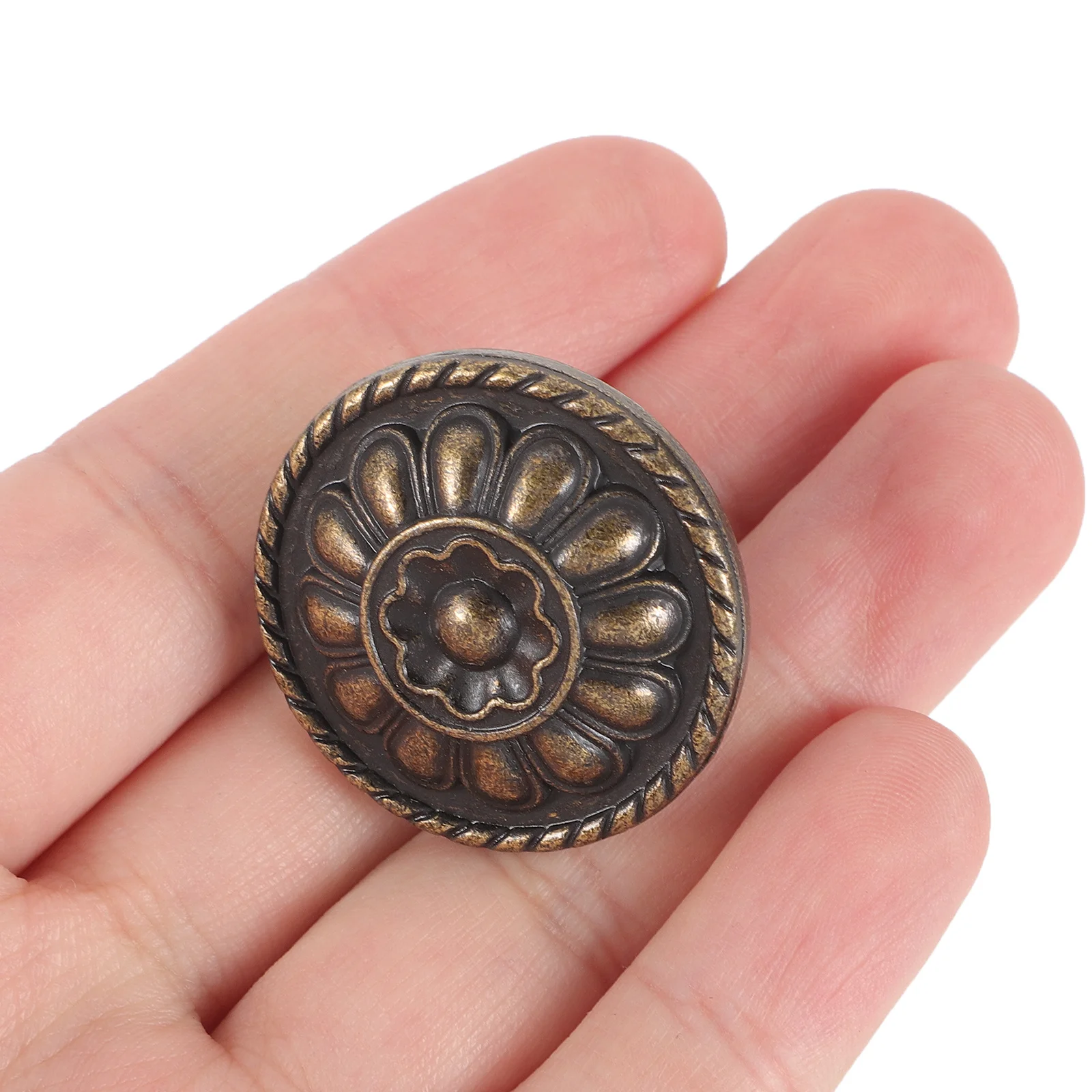 

3Pcs Vintage Cabinet Knobs Round Drawer Handles for Dresser Kitchen Decorative Pulls Retro Style Furniture Replacement Easy