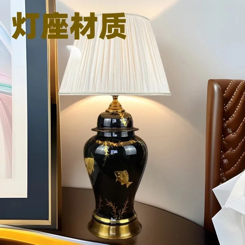 

Chinese decoration retro Jingdezhen ceramic desk lamp living room bedroom study lamp American warm decorative lamp