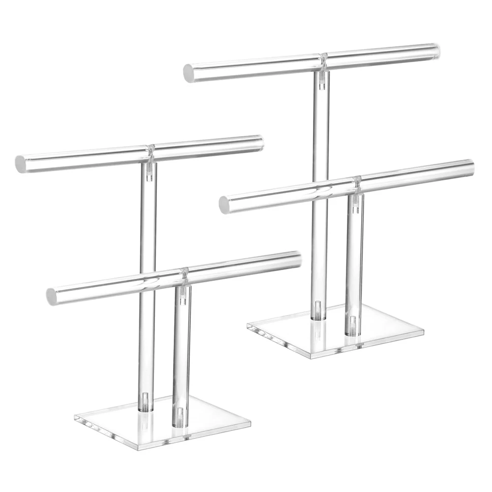 Clear Acrylic Necklace Bracelet Holder Stand Jewelry Display Organizer Shelf Necklaces Bracelets Jewelry Display 2 Tier