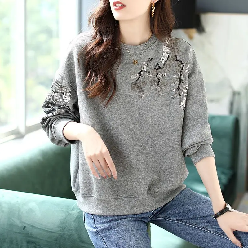 

Graphic Women's Sweatshirt Round Neck Cropped Top Woman Clothing Pullovers Goth Sweat-shirt Offer Elegant Hot Kpop Essential