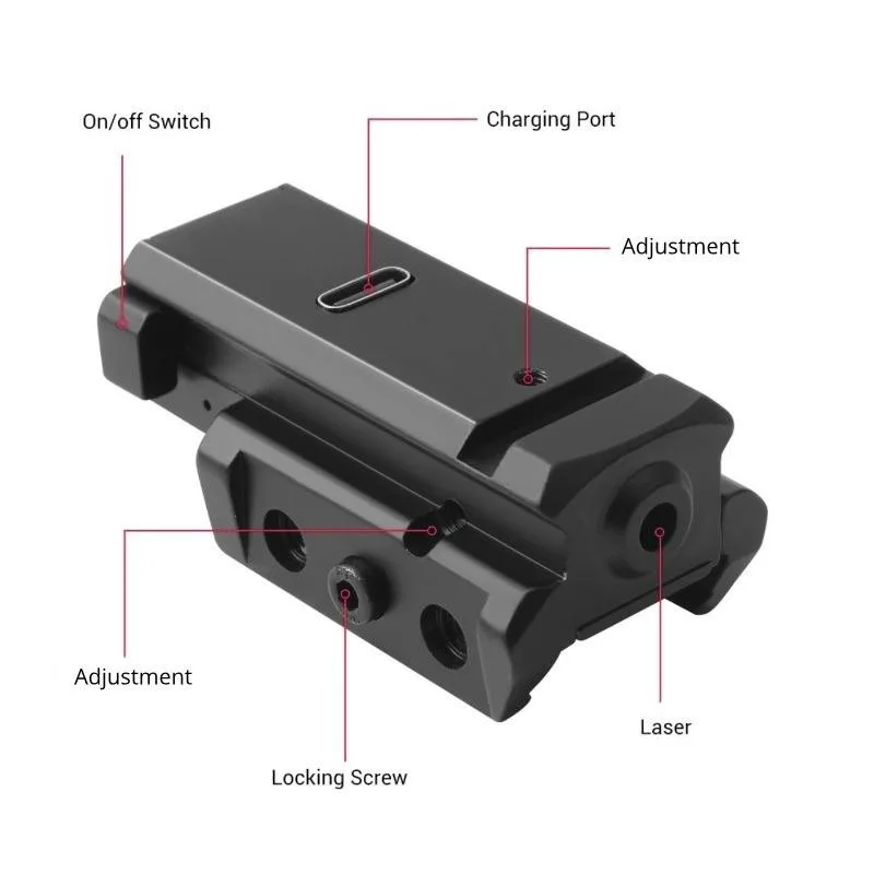 

USB Charging Red Laser Sight Red Dot Scope for Toy Gun Airsoft Pistol Rifle Tactical Hunting Aiming Aid