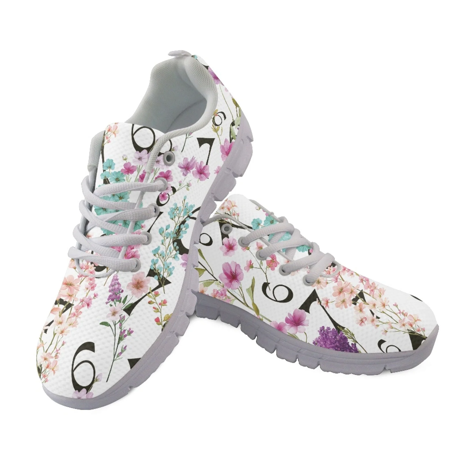 Coloranimal Pink Camo Tree Leaf Breathable Athletic Shoes Outdoor Trainers Walking Shoes for Women Womens
