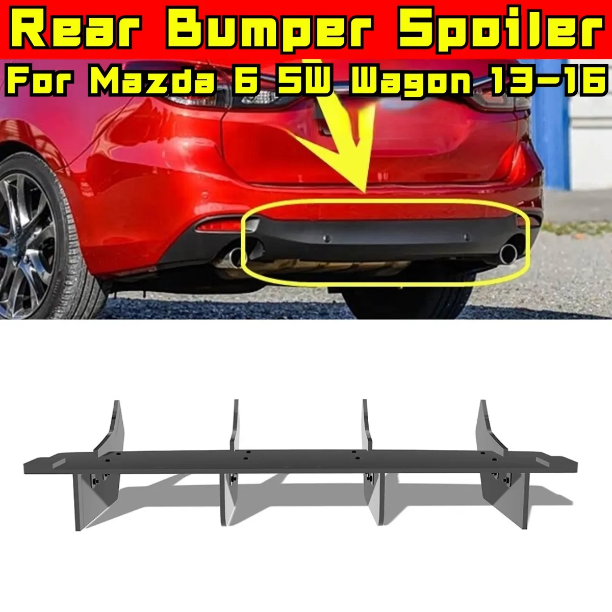 For Mazda 6 SW Wagon 2013-2016 Car Rear Bumper Spoiler Lip Diffuser Modification Part Bumper Guard Protector Car Accessories