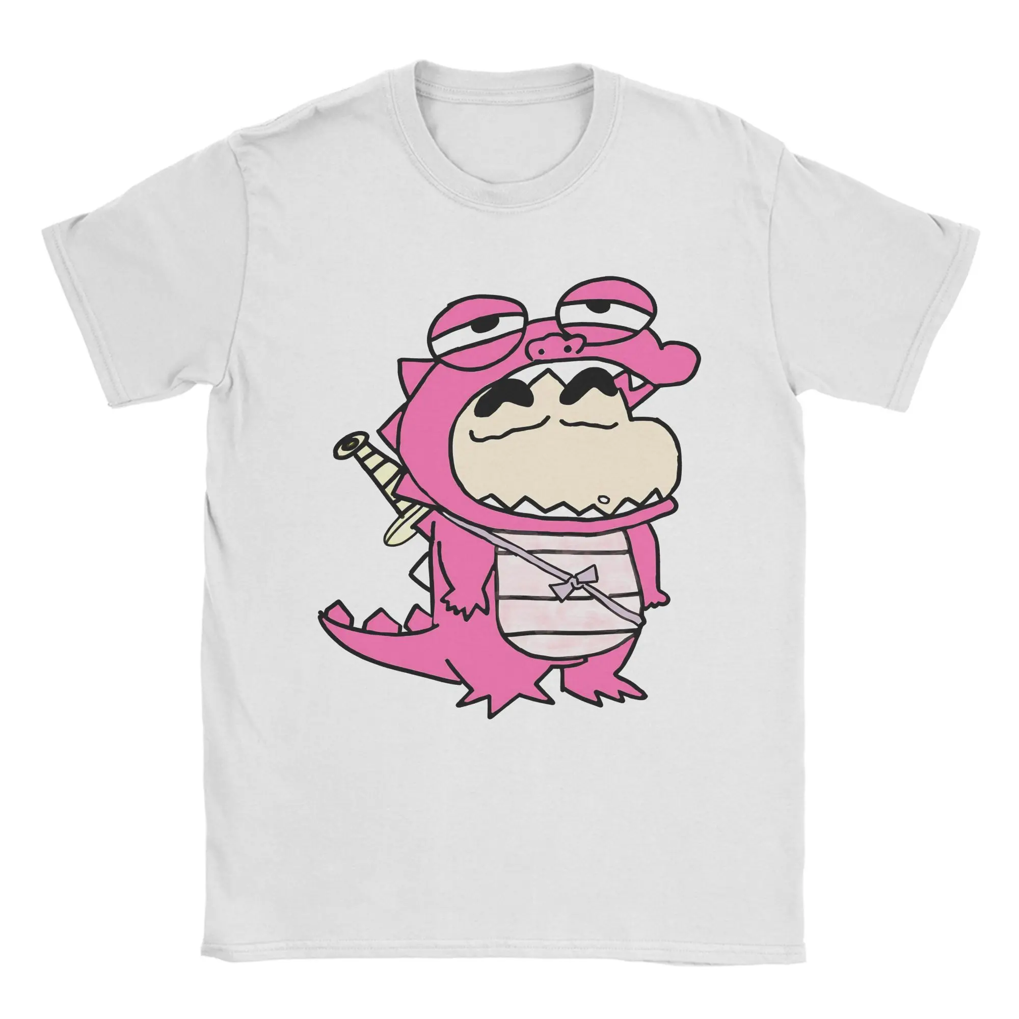 Novelty C-Crayon S-Shin-chans T-Shirt Men Round Neck Short Sleeve Clothes  Cotton Summer Tops