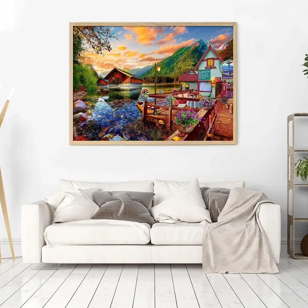 Beautiful Scenery 120/300/500/520/1000/1314 Pcs Jigsaw Wooden Puzzles for Gameroom Bedroom Party Birthday Gift Challenging Game