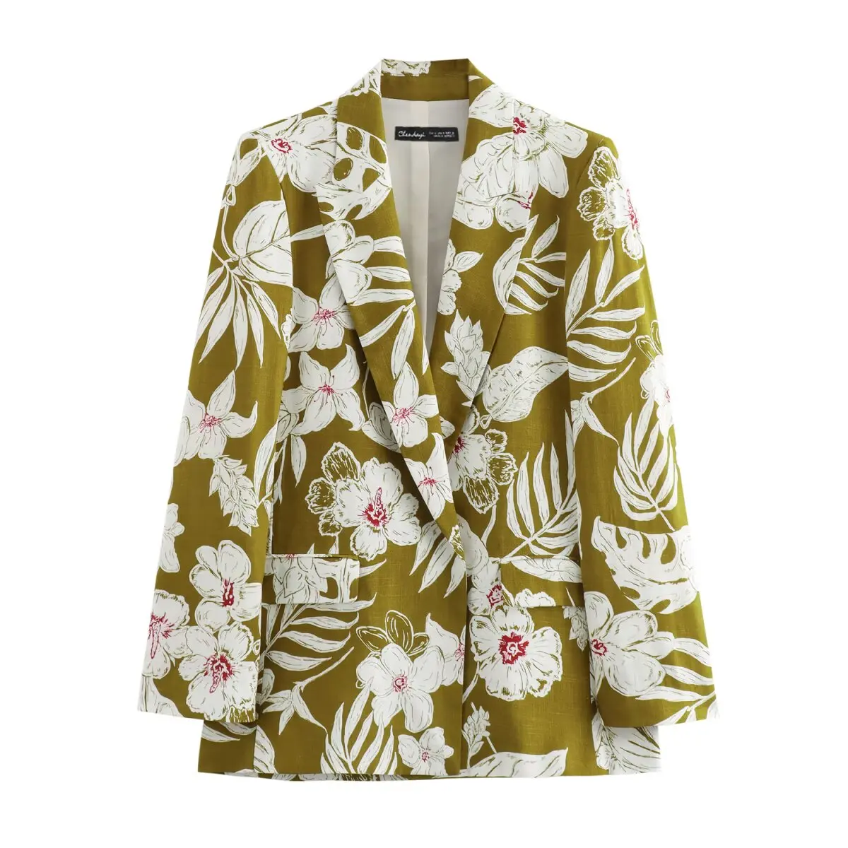 

2025 New Women's Clothing European and American Style Fashion Blended Floral Print Loose Casual Jacket
