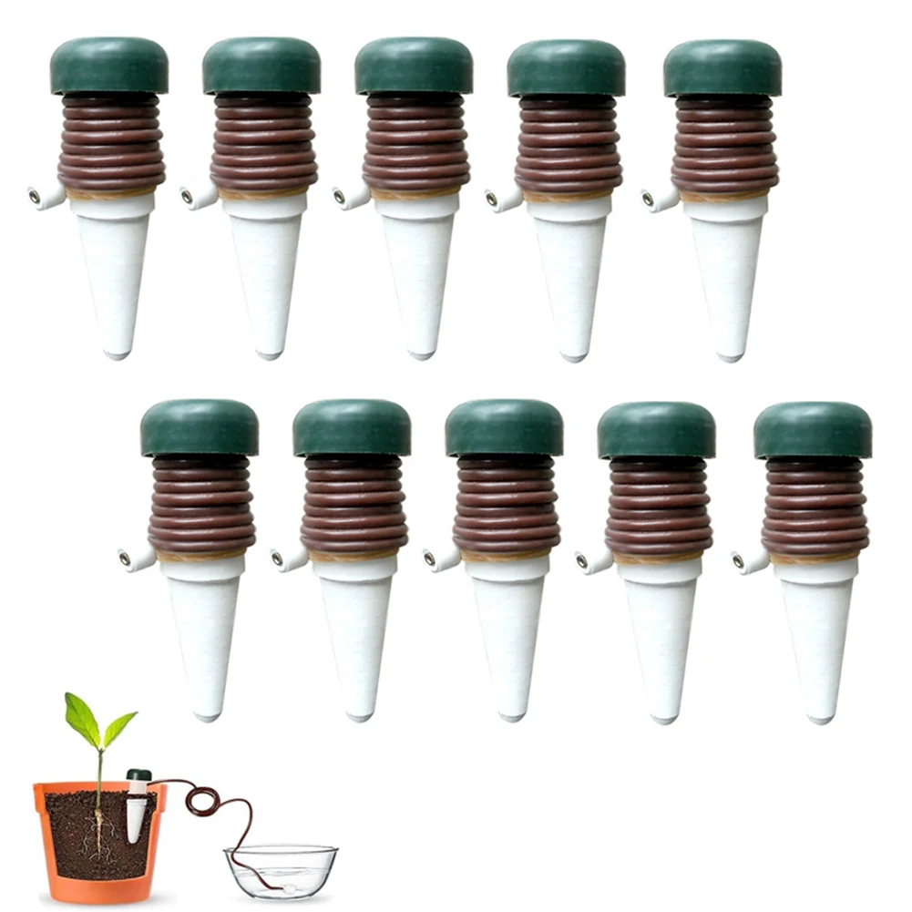 For Indoor Plant Water Dispenser 10pcs Automatic Irrigation System for Balcony and Windowsill with Gradual Soil Moisture Release