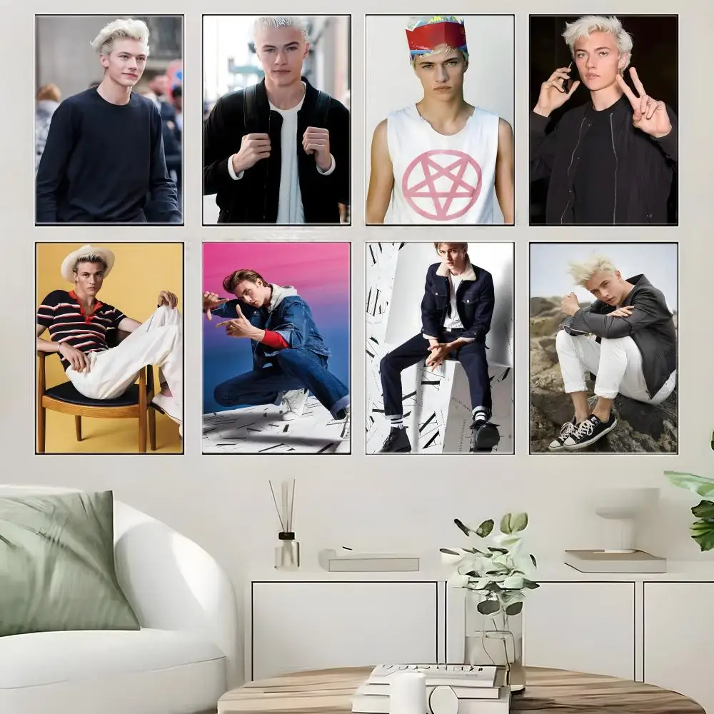 Fashion Model L-Lucky Blue Smith Poster  Self-adhesive Art Waterproof Paper Sticker Coffee House Bar Room Wall Decor