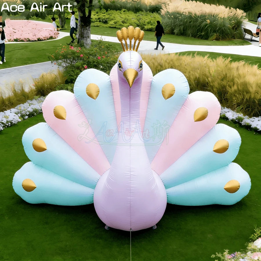 

Pastel Inflatable Peacock Large Outdoor Decor Perfect for Wedding Backdrop & Festival Display