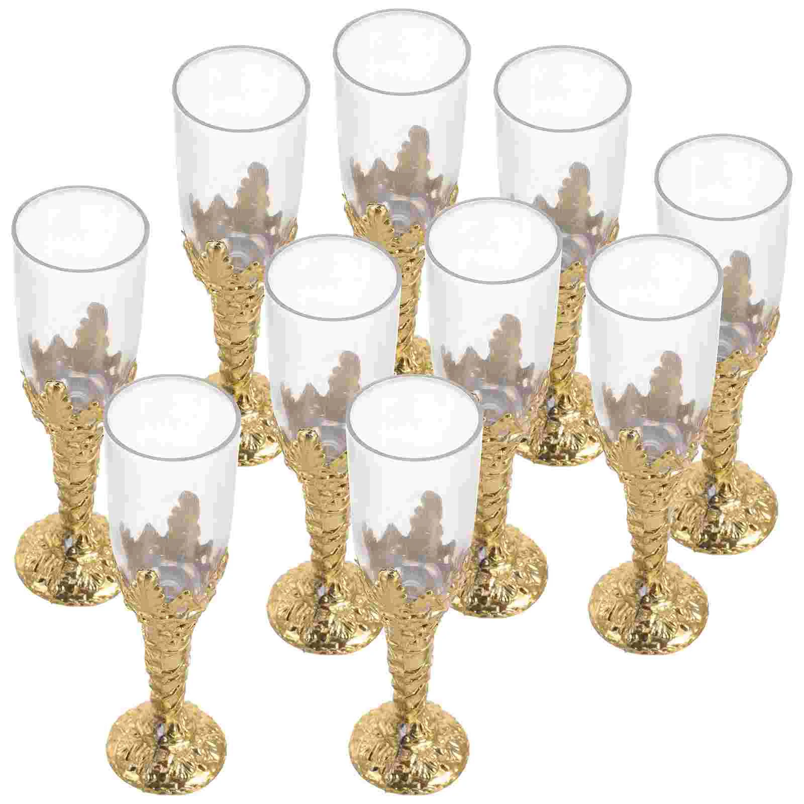 12 Pcs Gold Decor Bible Church Supplies Glass Decorations Party (Gold) 12pcs Goblet Halloween Golden Decorative Cup Pool