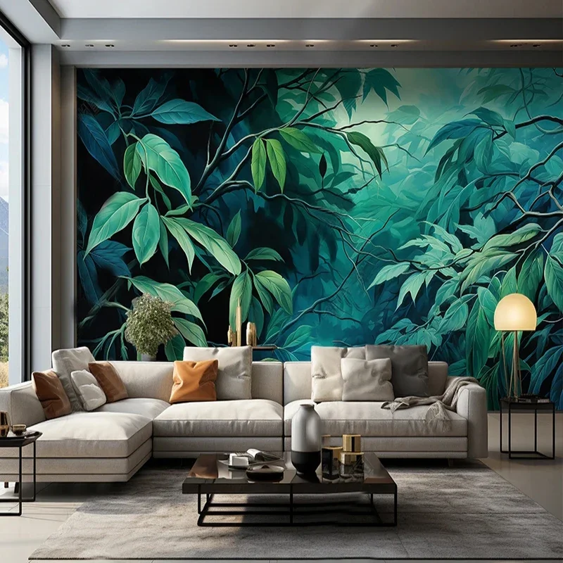 

Chinese Style Green Plant Forest Flowers Photo Mural Wallpaper Living Room Bedroom TV Romantic Art Wall Cloth Papel De Parede 3D