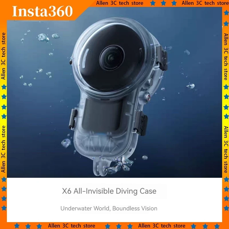 Für Insta360 X6 Original 60M Wasserdichtes Tauchgehäuse Vollständig Unsichtbare Unterwasser-Schutzhülle Action-Kamera-Zubehör