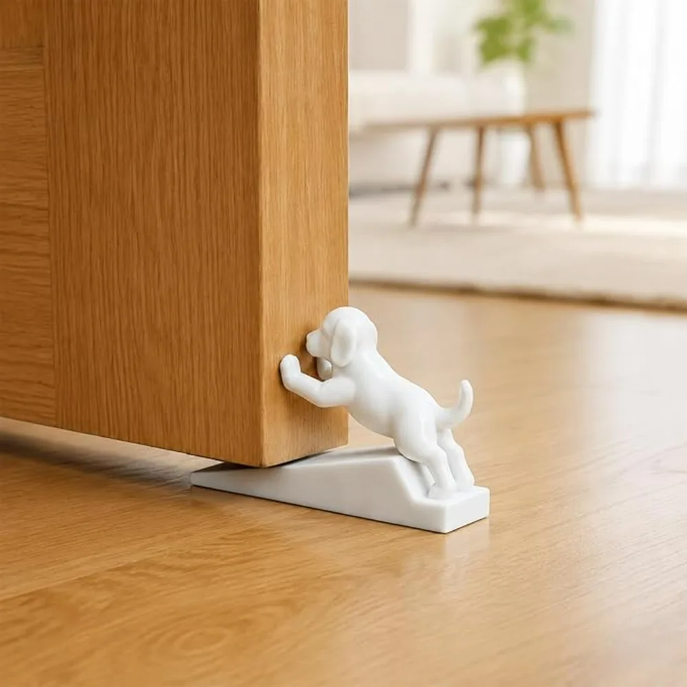 3pcs Mobile Cute Puppy Door Stopper Thickened Anti-collision Mute Door Draft Stopper for Protect Walls Floors Home Decoration