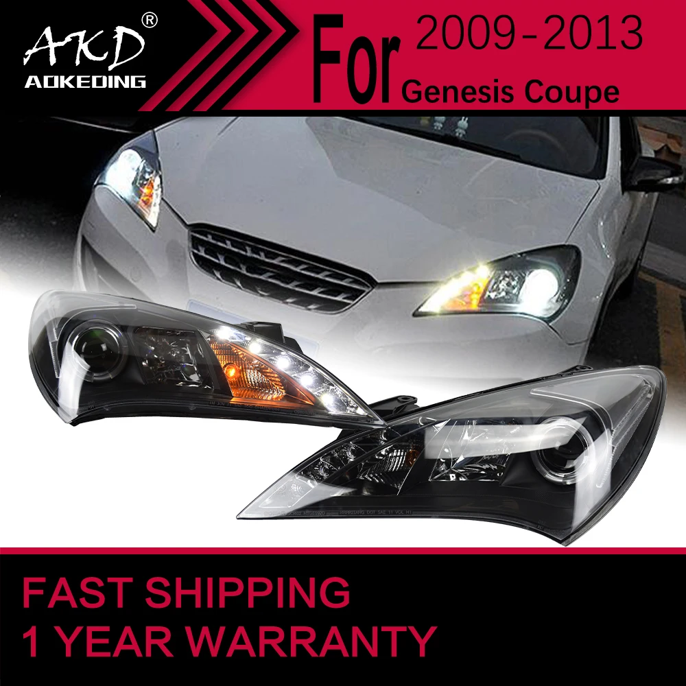 Car Lights for Hyundai Genesis Coupe LED Headlight 2009-2012 Genesis Coupe Head Lamp Drl Projector Lens Automotive Accessories