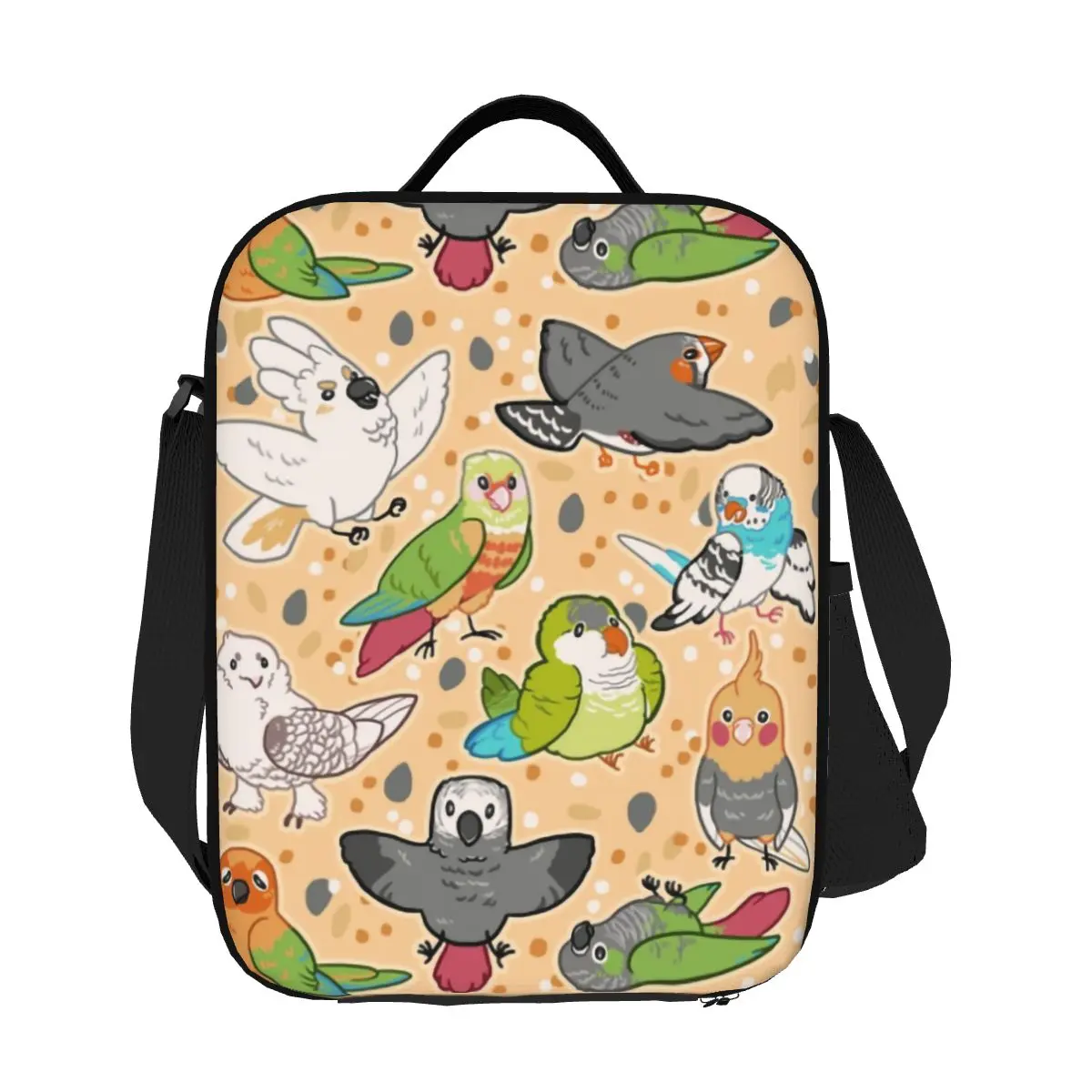 Sacos de almoço isolados para mulheres, personalizados, Pet Birds, Calopsita, Budgie, Papagaio, refrigerador portátil, lancheira térmica do alimento, crianças