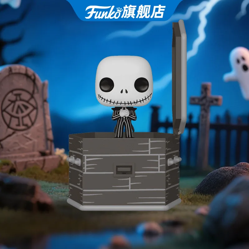 

Christmas Eve Horror Funko Pop Animation & Cartoons Disney Jack Skellington Figure Ornaments Toy for Boys Gift Collectible Model