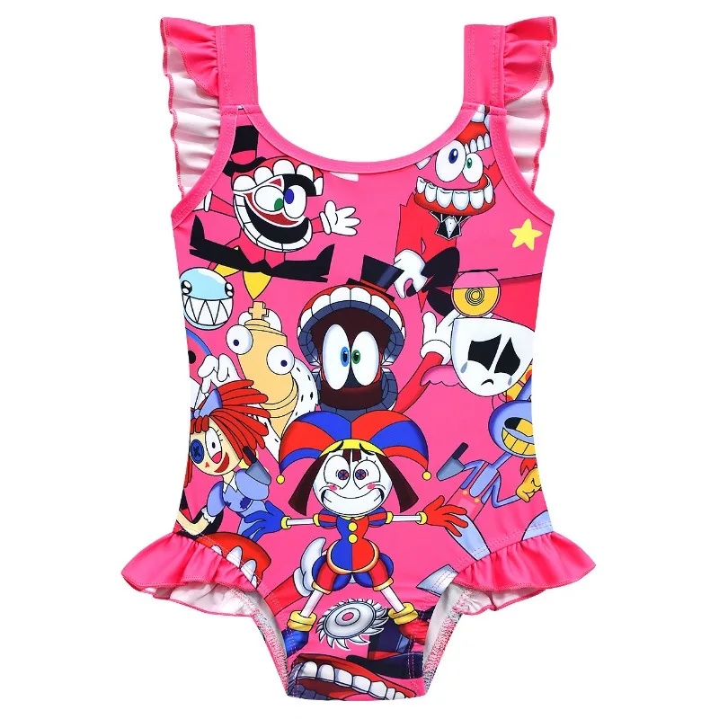 Amzing Digital Circus Girls Swimsuit Swimming One Piece Swimsuit Fashion Jax Pomni Swimwear For Children Summer Bathing Suits