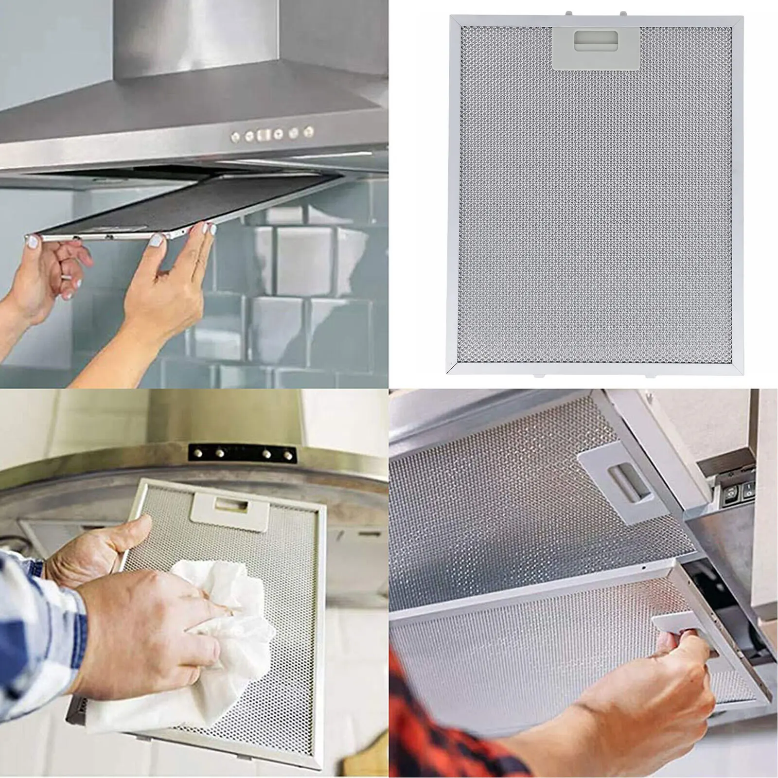 Various Sizes Stainless Steel Cooker Hood Filters Metal Mesh Extractor Vent Filter 5 Layers Aluminized GreaseKitchen Tools