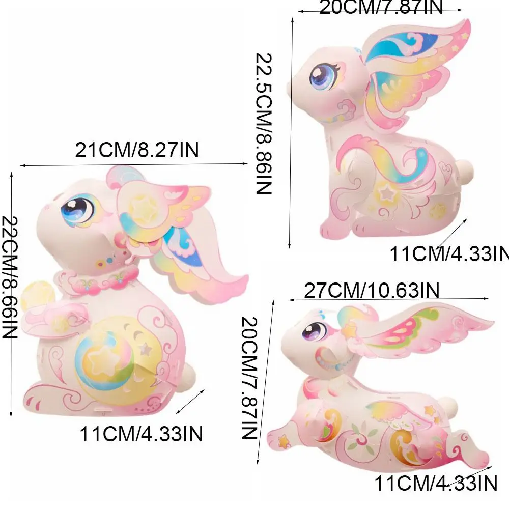Flying Rabbit Rabbit Lantern Handmade Cartoon Mid-Autumn Festival Lantern Chinese Style Glowing Handheld Rabbit Lantern Children