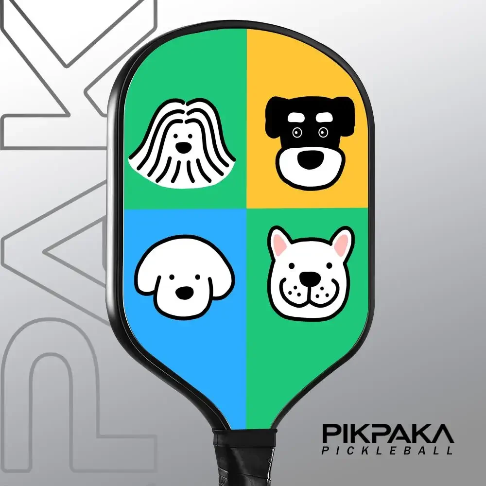 

Pickleball Paddle T700 Carbon Fiber 16MM Honeycomb Core Sandblasting Surface Comfort Grip Racket Simple Cute Dog