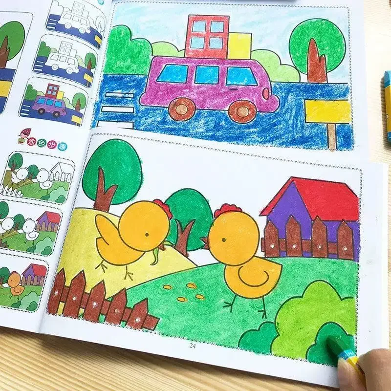 6 Books/set Small Hand Coloring Book For 2-6-Year-Old Children Color Books For Kids Drawing Books Learn To Draw Painting
