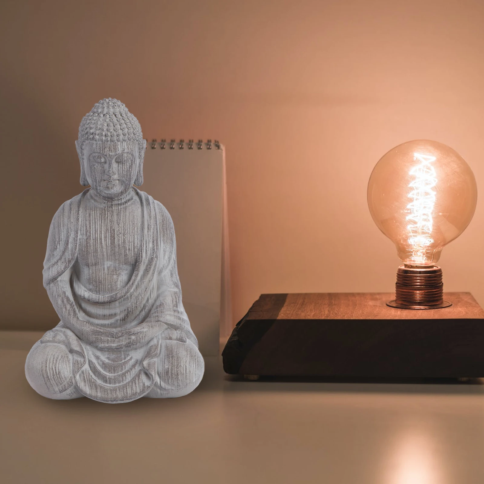 

Buddha Statue Ornament Buddhism-themed Decoration Desktop Adornment Sculpture Figurine Resin Craft Home Zen Style