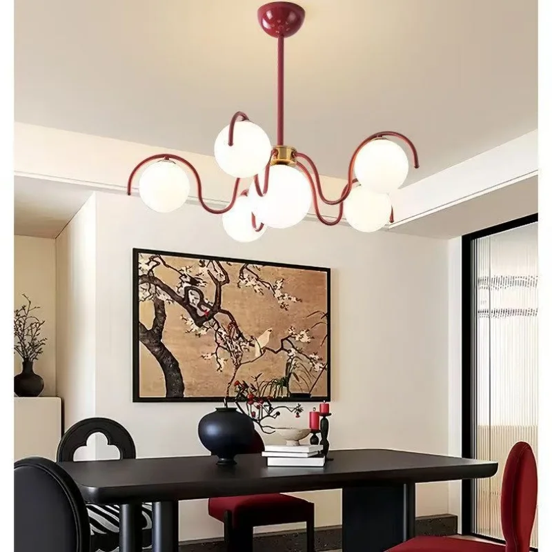 French Retro Living Room Pendant Light Vintage Cream Style Magic Bean Bedroom High-end Artistic Room Romantic Dining Room Light