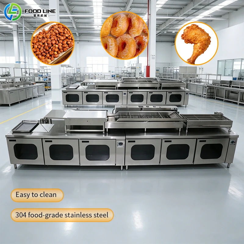 FLHigh Output Continuous Deep Fryer for Nut Seafood Poultry Fried Food Factory