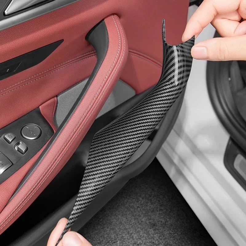 

For BMW 5 Series G30 2017-2023 ABS Carbon Fiber Car Inner Door Handle Pull Cover Decorate Car Accessories
