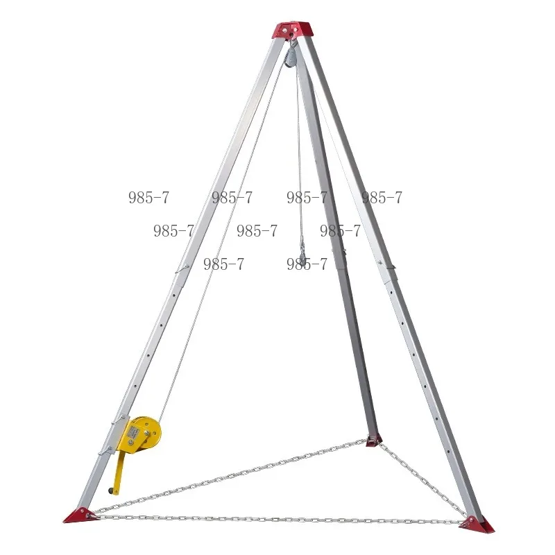 Confined Space Safety Rescue Tripod Kit with Hand Winch, Fall Arrest Protection Industrial Emergency Lifting Tripod