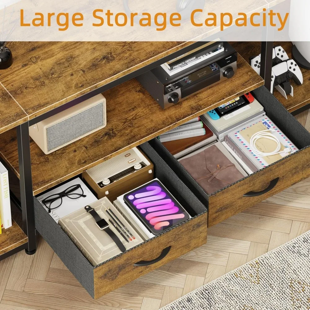 حامل تلفزيون زاوية مع حامل ومخرج طاقة لتلفزيون 32-85 - مركز ترفيهي من القماش