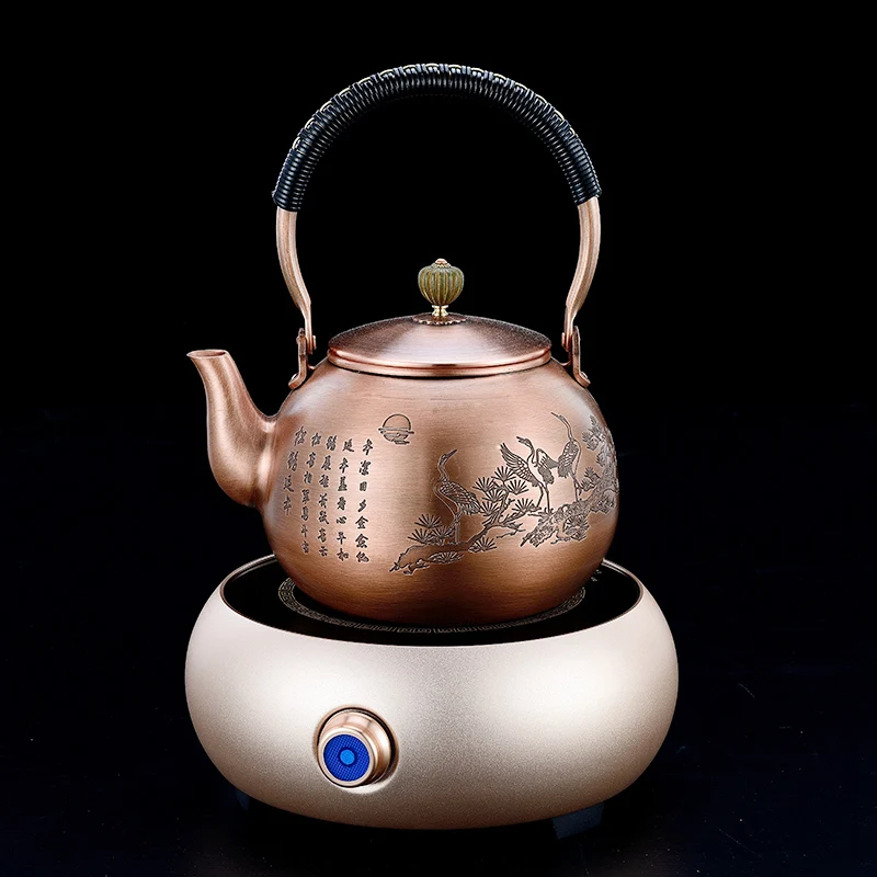 Custom-made copper kettle pure copper hand-thickened health kung fu teapot tea pot tea set copper uncoated 1.6L