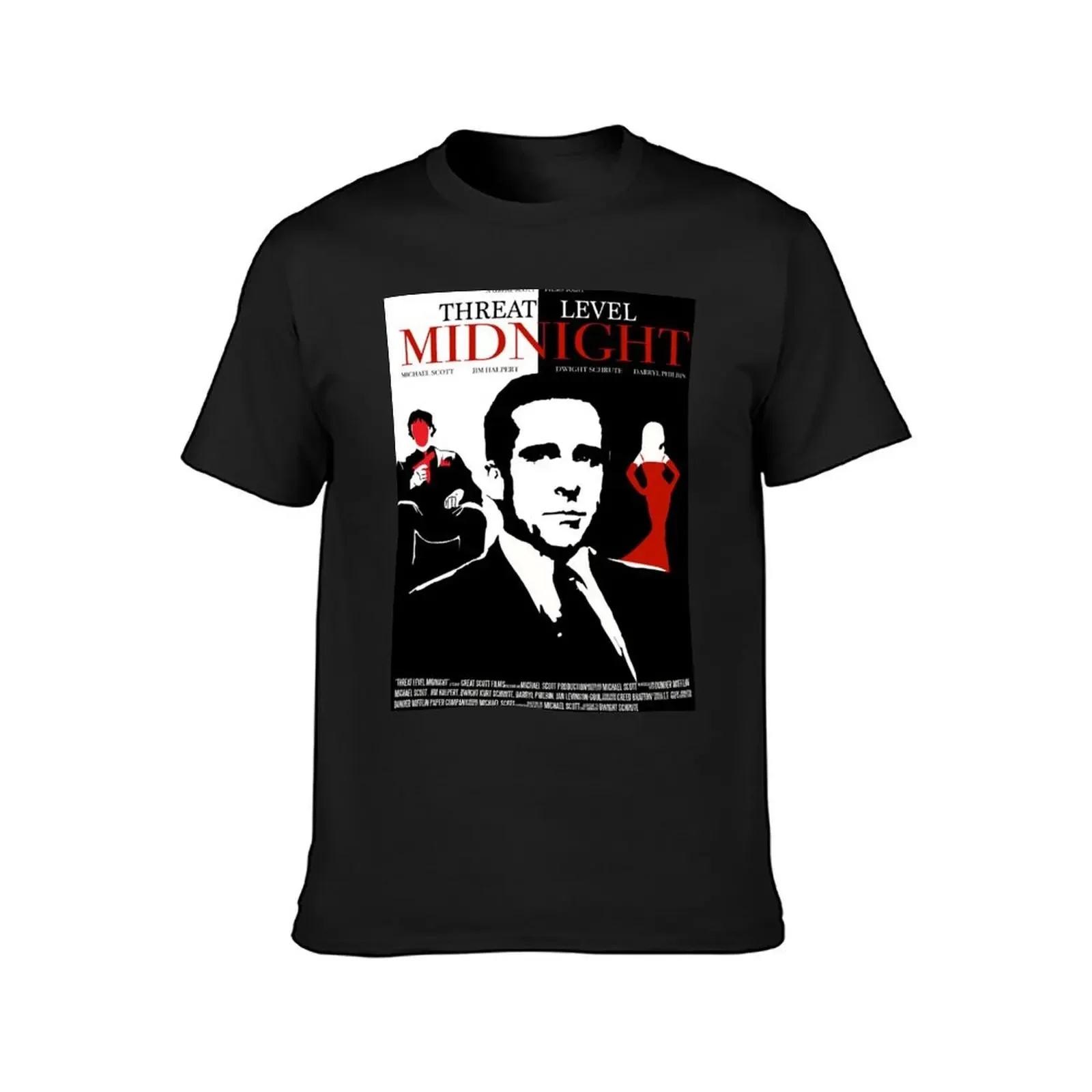 The Office: Threat Level Midnight Movie Poster T-Shirt blanks Short sleeve tee blacks Men's cotton t-shirt