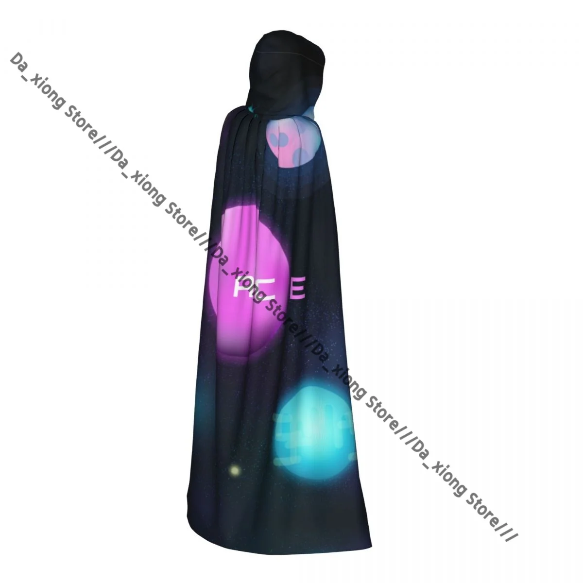 Galaxy Space Planets Stars And Rocket Witch Cloak Hooded Cosplay Costume Halloween Adult Long Party Cape