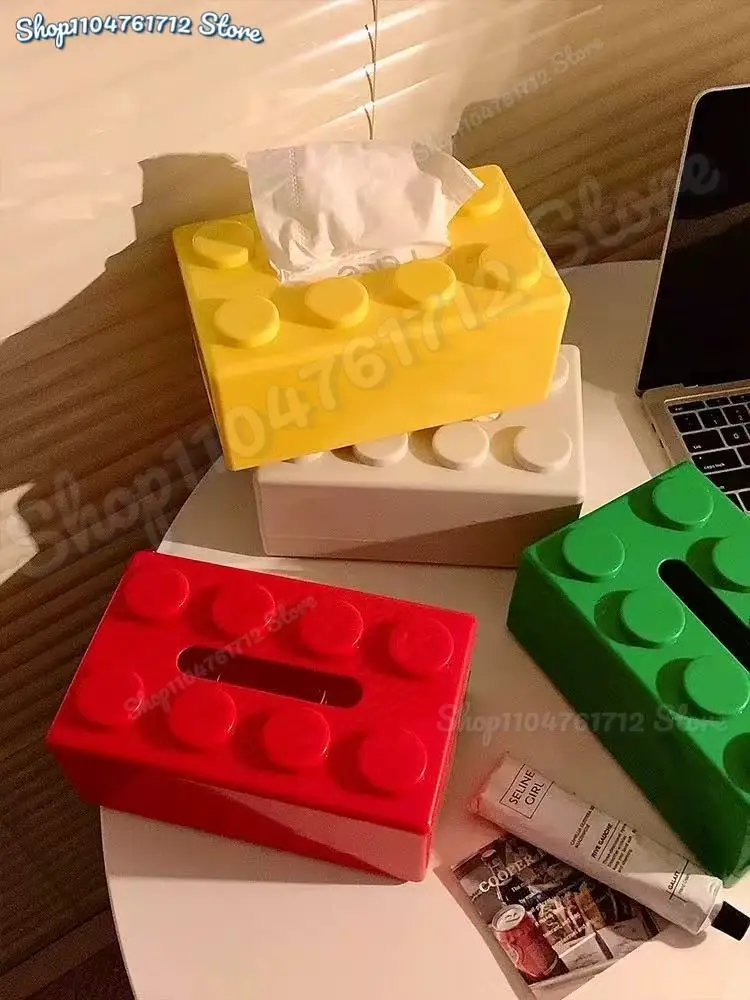 

Creative Inimalist Desktop Building Blocks Tissue Boxes Living Room Coffee Desktop Decoration Paper Boxes Storage Boxes