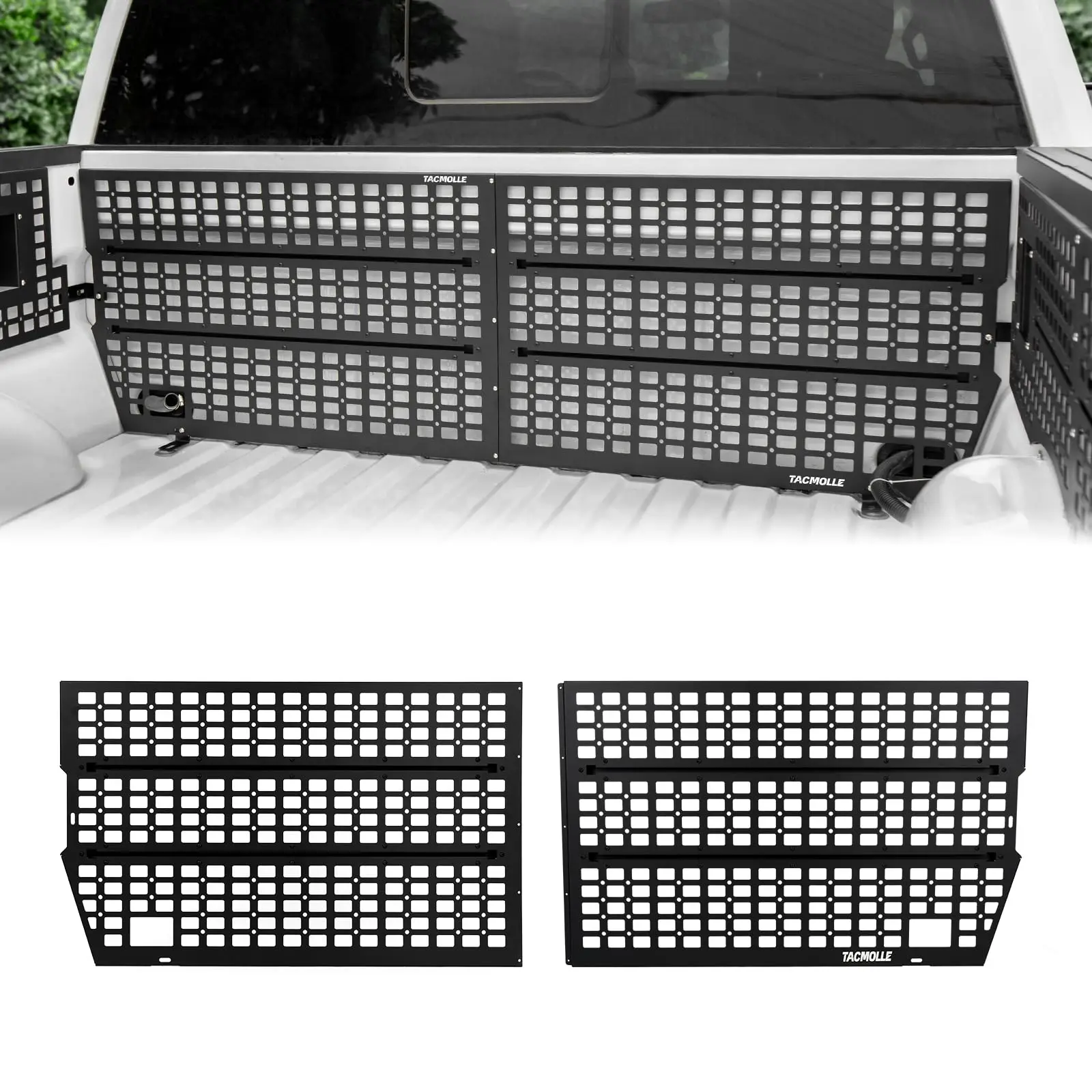 Truck Bed Cab Wall MOLLE Panel for Ford F-150 & Raptor 2015-2024 Pickup Truck Bed Rack Organizer Tactical Storage Modular Panel